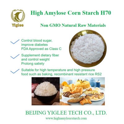 Peking YIGLEE TECH High Amylose Maize Starch H70 RS2 High Amylose Resistant Starch Non GMO Low GI Starch