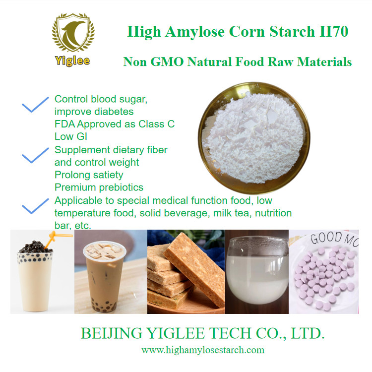 BEIJING YIGLEE TECH Pati Jagung Amilosa Tinggi H70 Prebiotik Amilosa Tinggi RS2 Pati Tahan Jagung GI Rendah Non GMO
